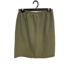 Vintage Resource Womens Yellow Black Striped Mini Skirt Size Large Retro Mod